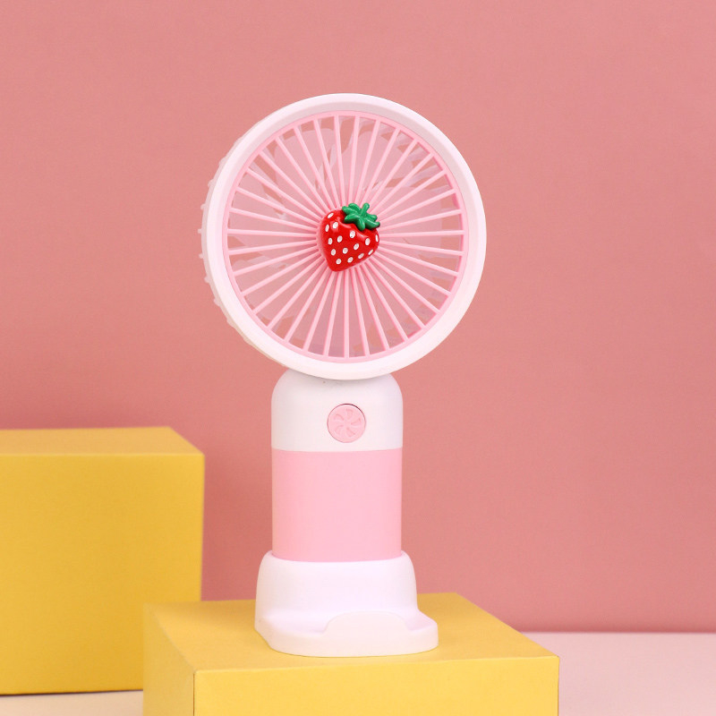 Nyári gyümölcs-virág mini hordozható USB asztali ventilátor, rajzfilm aranyos kivitel, diákszobába