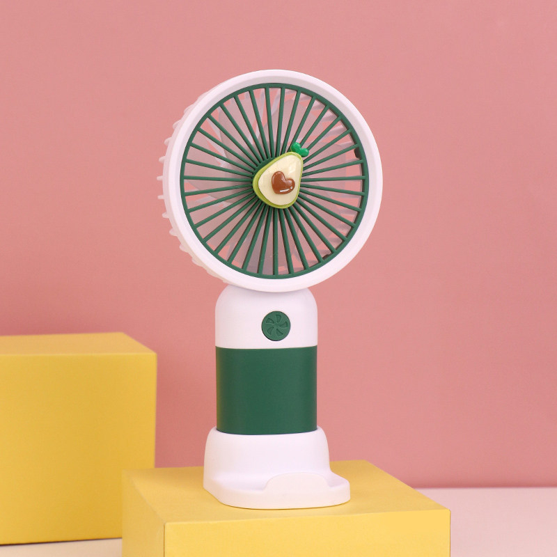 Nyári gyümölcs-virág mini hordozható USB asztali ventilátor, rajzfilm aranyos kivitel, diákszobába