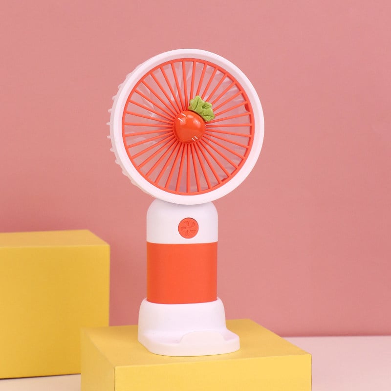 Nyári gyümölcs-virág mini hordozható USB asztali ventilátor, rajzfilm aranyos kivitel, diákszobába