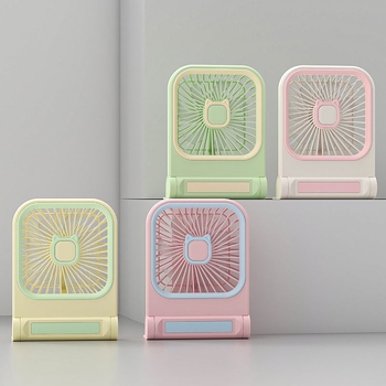 USB stolový ventilátor, mini prenosný stolový ventilátor so vstavanou batériou, 3 rýchlosti, 6+ lopatiek, farebné možnosti: biela, ružová, zelená, žltá