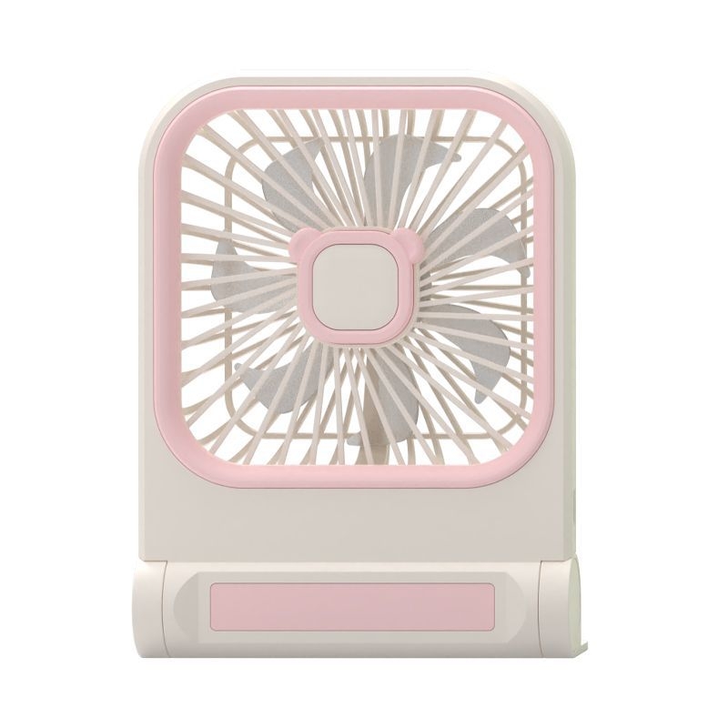 USB stolový ventilátor, mini prenosný stolový ventilátor so vstavanou batériou, 3 rýchlosti, 6+ lopatiek, farebné možnosti: biela, ružová, zelená, žltá