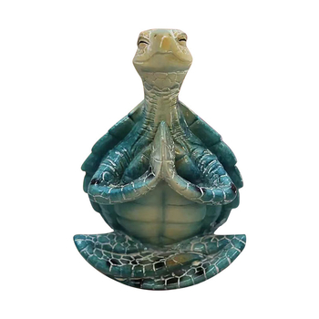 Gyantából készült tengeri teknős dekoráció otthonra és kertbe, meditáló teknős, Zen asztali dísz