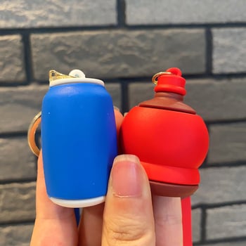Breloc 3D din silicon cu Pepsi, Coca‑Cola și Sprite – pandantiv pentru mașină și geantă, cadou mic