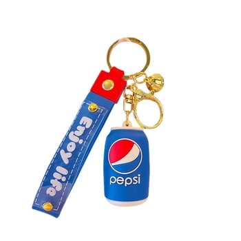 Breloc 3D din silicon cu Pepsi, Coca‑Cola și Sprite – pandantiv pentru mașină și geantă, cadou mic