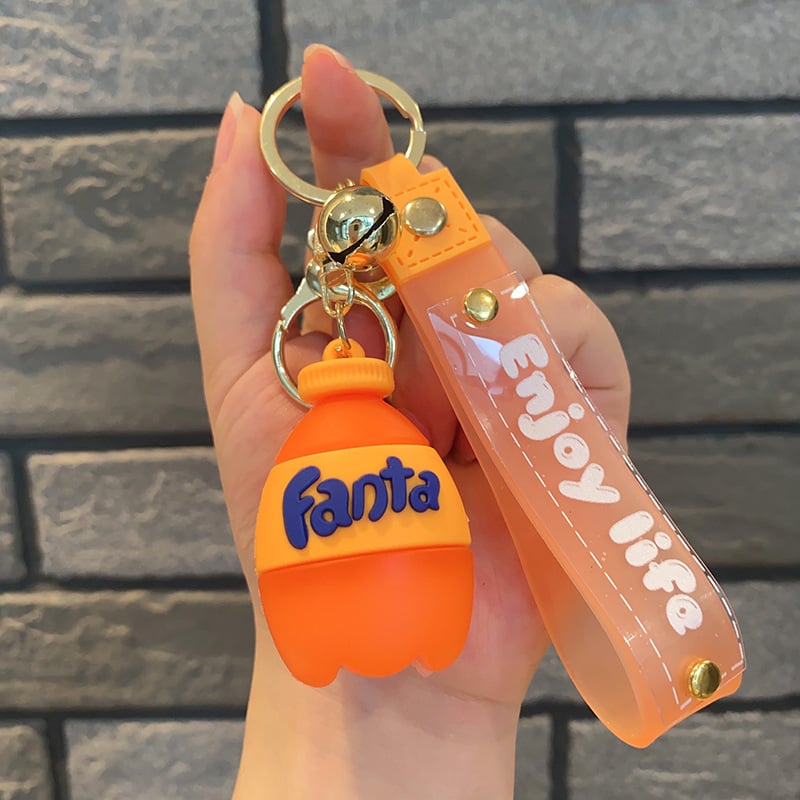 Breloc 3D din silicon cu Pepsi, Coca‑Cola și Sprite – pandantiv pentru mașină și geantă, cadou mic
