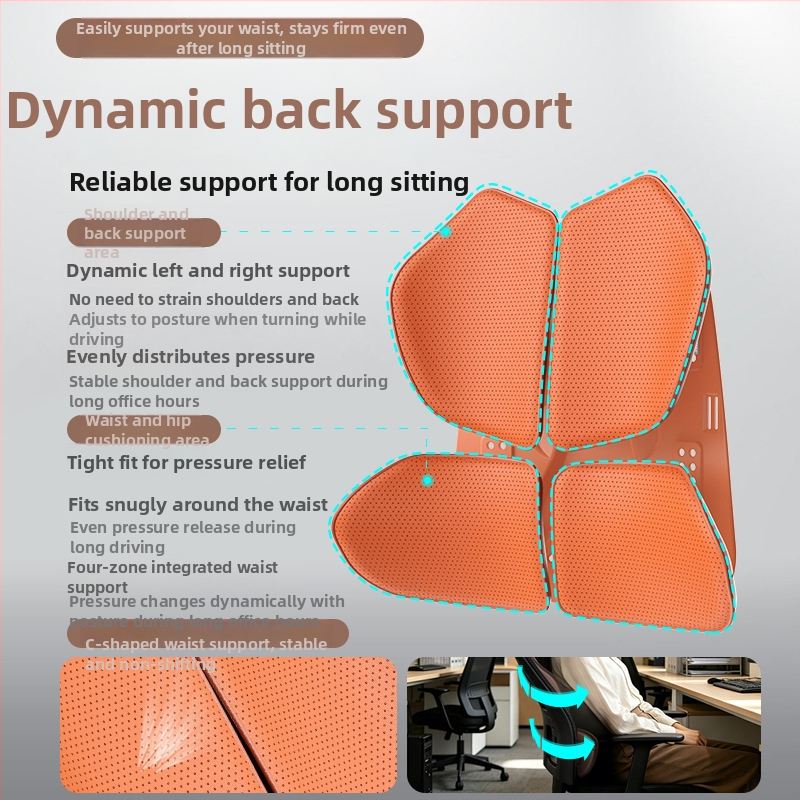 Ergonomická bedrová opierka do auta pre dlhé sedenie, šoférovanie a kancelárske použitie