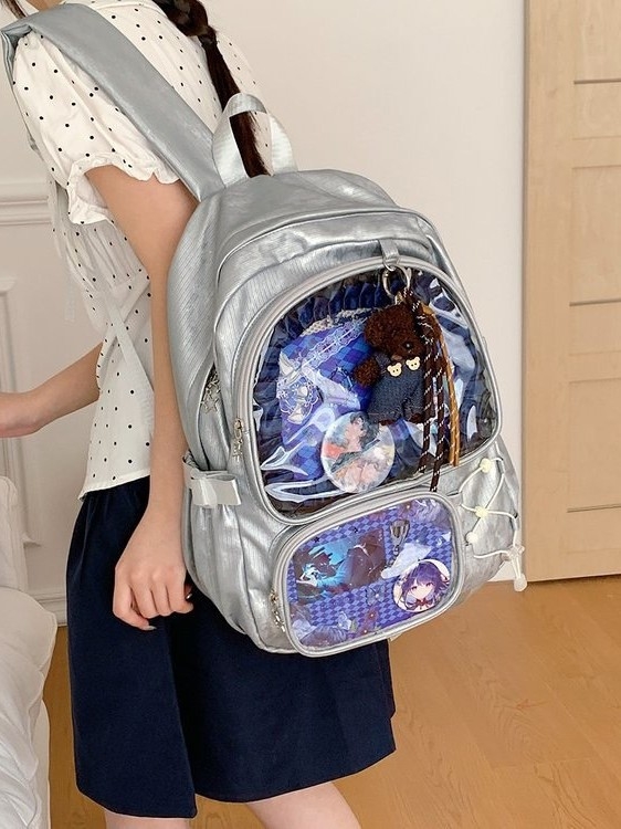 Koreai stílusú egyszínű hátizsák nőknek, hétköznapi diák hátizsák, 8 hüvelykes laptopig