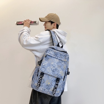 Nagy kapacitású graffiti hátizsák diákoknak, nejlonból laptoprekeszével, sokoldalú iskolai használathoz