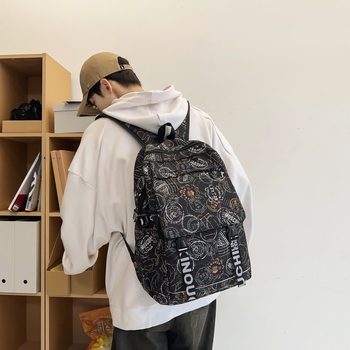 Nagy kapacitású graffiti hátizsák diákoknak, nejlonból laptoprekeszével, sokoldalú iskolai használathoz