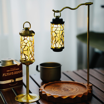 Kültéri kempinglámpa sárgaréz burkolattal és 38 LED-es világítással, DIY módosítás, feliratozás nélküli változat