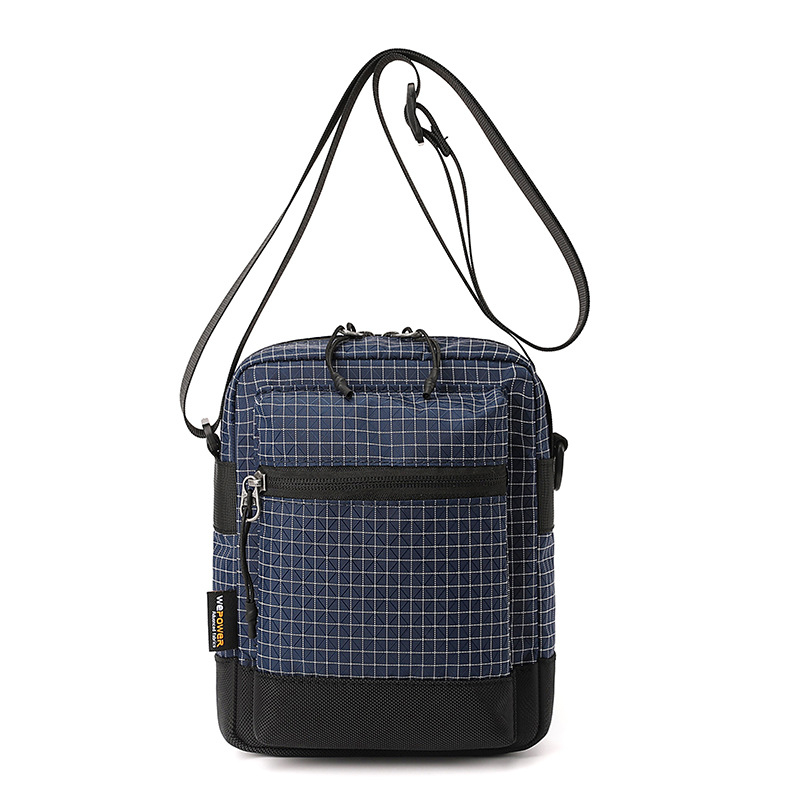 Geantă crossbody Wepower cu model în carouri, mică, utilizare zilnică, unisex, din nylon