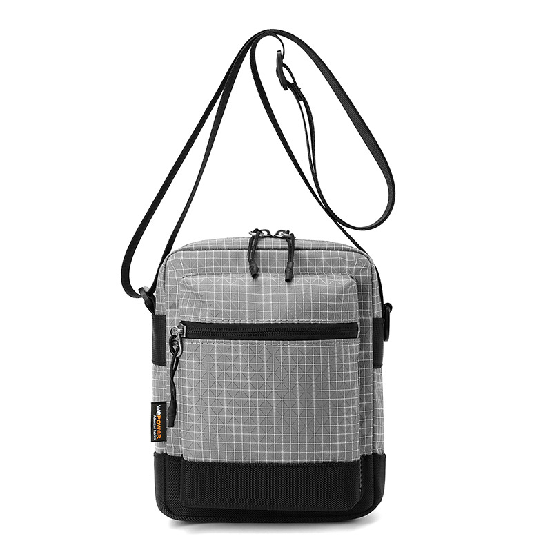 Geantă crossbody Wepower cu model în carouri, mică, utilizare zilnică, unisex, din nylon