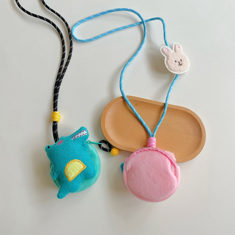 Gyerekeknek szóló plüss nyakpénztárca aranyos állatmotívummal – mini crossbody táska