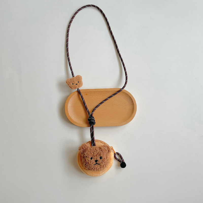 Gyerekeknek szóló plüss nyakpénztárca aranyos állatmotívummal – mini crossbody táska