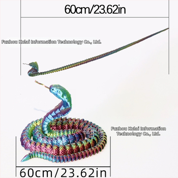 3D εκτυπωμένο φίδι με αυγό-γρανάζι και πλήρως κινητές αρθρώσεις — φιγούρα φιδιού, μοντέρνο διακοσμητικό γραφείου