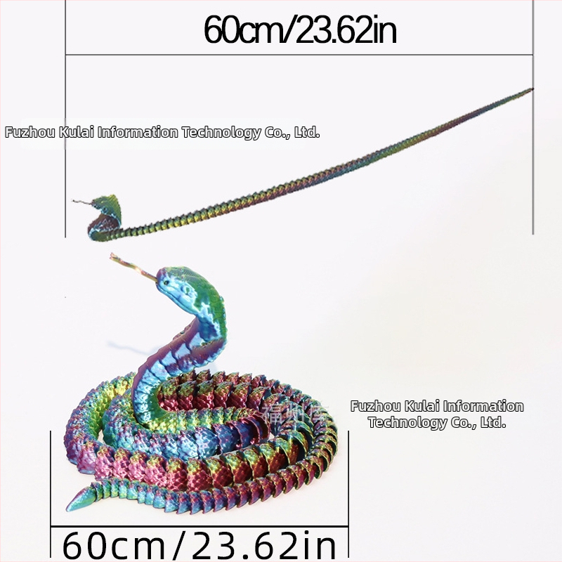 3D tlačené vajíčko s hadím výstrojom a plne pohyblivými kĺbmi – figúrka hada, moderná dekorácia na stôl