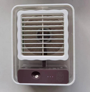 Mini USB chladiaci ventilátor s vodnou hmlou na stôl, tichá prevádzka s okolitým osvetlením, prenosný