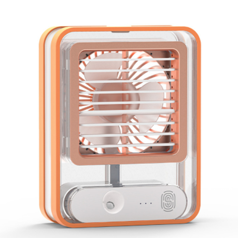 Mini USB chladiaci ventilátor s vodnou hmlou na stôl, tichá prevádzka s okolitým osvetlením, prenosný