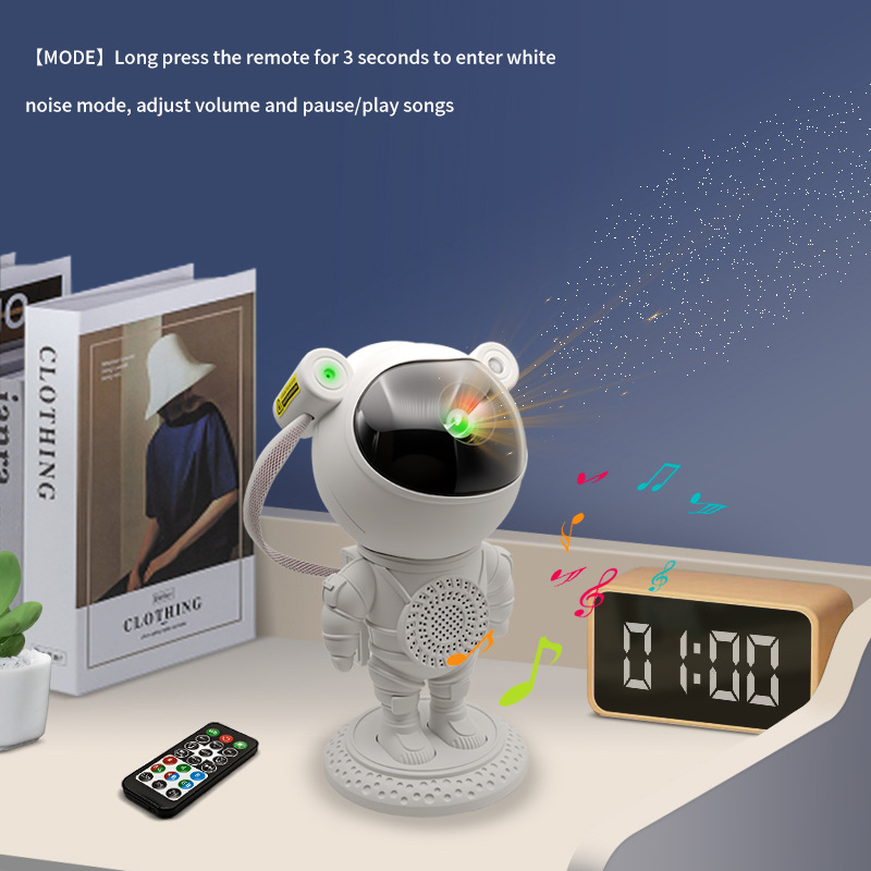 Bluetooth zenés asztronauta és robot dizájnú vetítő lámpa, éjszakai fény