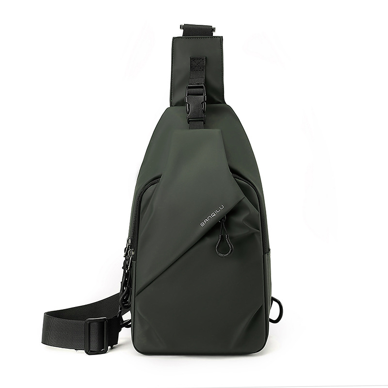 Geantă de piept din nylon, curea crossbody, capacitate mare, impermeabilă, pentru naveta zilnică, stil urban, încape un laptop de 9 inci.