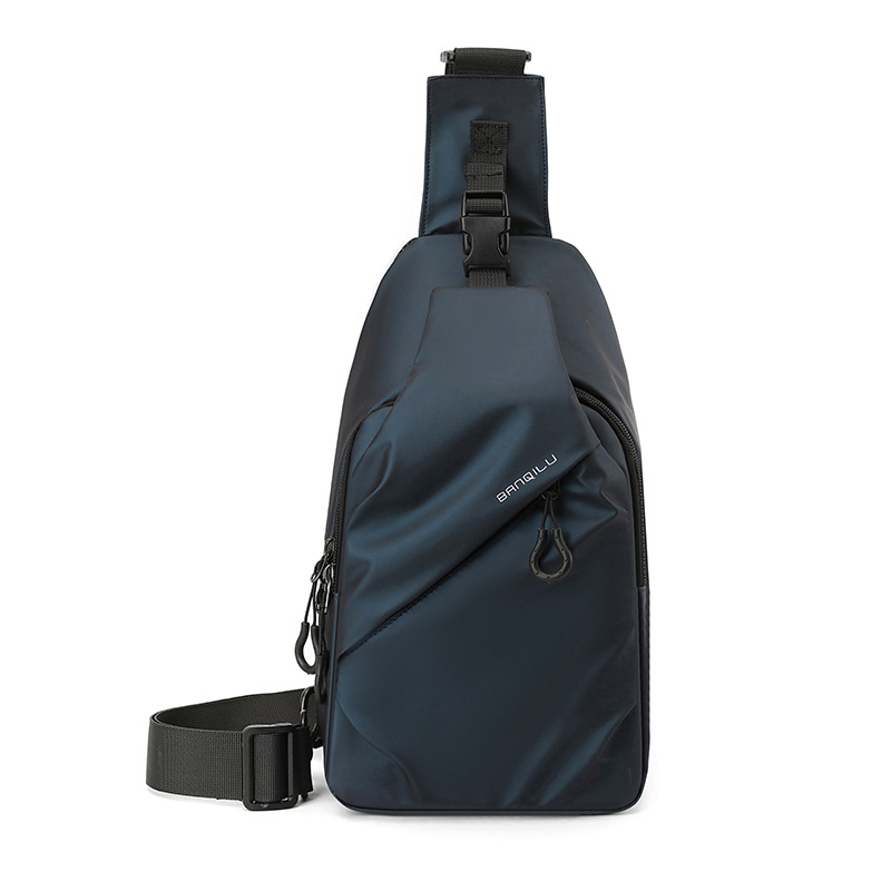 Geantă de piept din nylon, curea crossbody, capacitate mare, impermeabilă, pentru naveta zilnică, stil urban, încape un laptop de 9 inci.