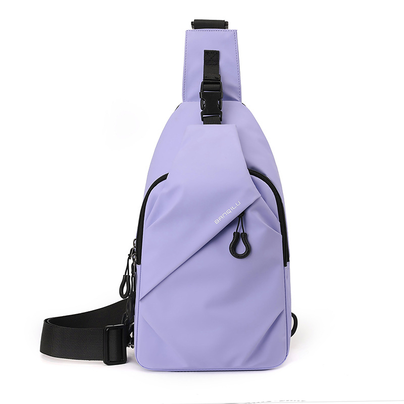 Geantă de piept din nylon, curea crossbody, capacitate mare, impermeabilă, pentru naveta zilnică, stil urban, încape un laptop de 9 inci.
