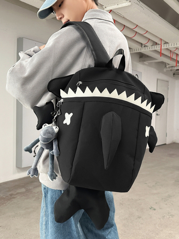 Cápa alakú hátizsák, uniszex, nylon, modern design, egyedi stílus, 20–35 liter