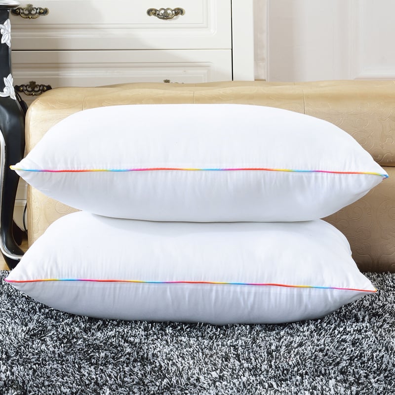 100% pamut nyaki támasztó párna, hotel-stílusú, téglalap alakú, fehér, magasság 10–15 cm, tömeg 0,55–1,0 kg, egy személyre