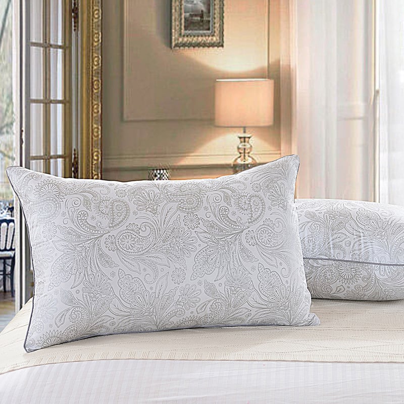 100% pamut nyaki támasztó párna, hotel-stílusú, téglalap alakú, fehér, magasság 10–15 cm, tömeg 0,55–1,0 kg, egy személyre