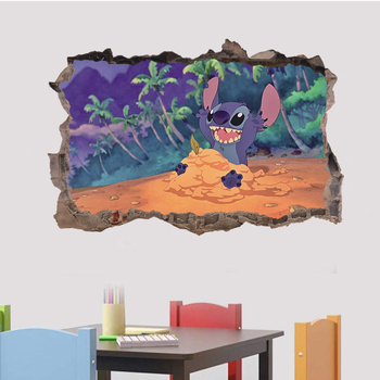Stitch crtani PVC zidna naljepnica za dječju sobu, samoljepljiva dekorativna naljepnica, poster T197