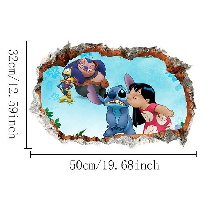 Stitch crtani PVC zidna naljepnica za dječju sobu, samoljepljiva dekorativna naljepnica, poster T197