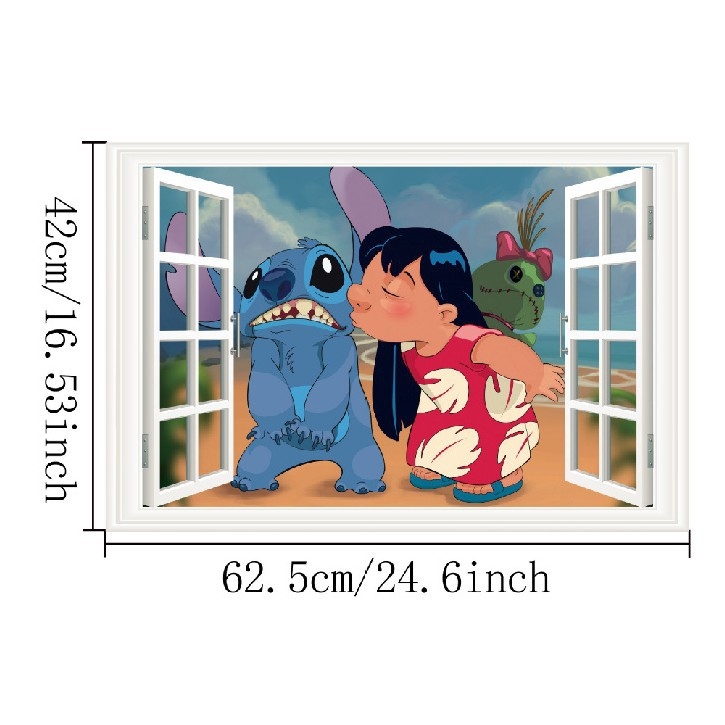 Stitch crtani PVC zidna naljepnica za dječju sobu, samoljepljiva dekorativna naljepnica, poster T197