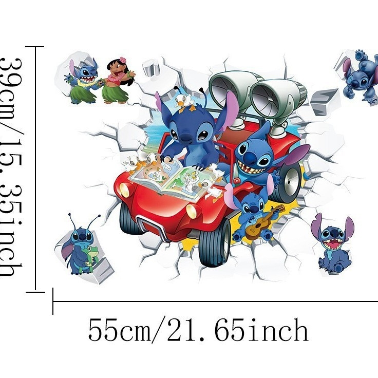 Stitch crtani PVC zidna naljepnica za dječju sobu, samoljepljiva dekorativna naljepnica, poster T197