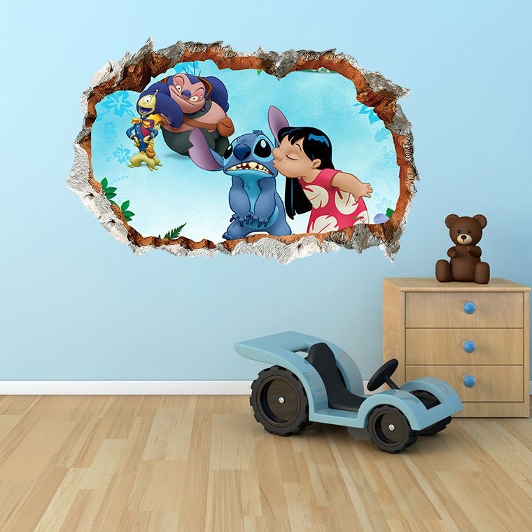 Stitch crtani PVC zidna naljepnica za dječju sobu, samoljepljiva dekorativna naljepnica, poster T197