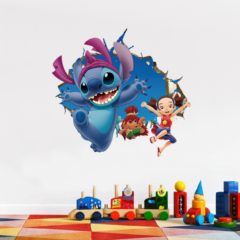 Stitch crtani PVC zidna naljepnica za dječju sobu, samoljepljiva dekorativna naljepnica, poster T197