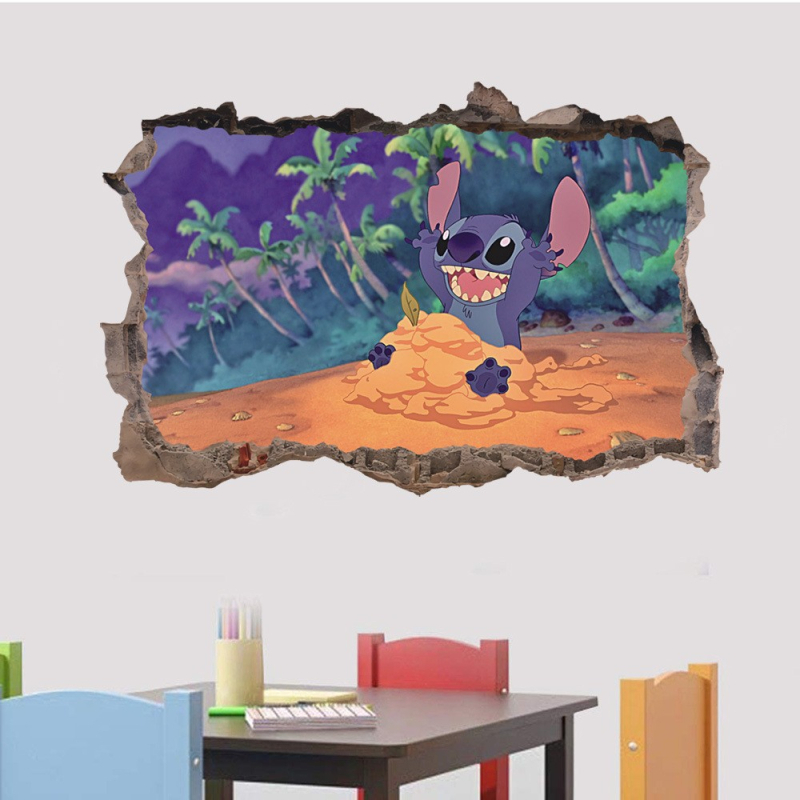 Stitch crtani PVC zidna naljepnica za dječju sobu, samoljepljiva dekorativna naljepnica, poster T197