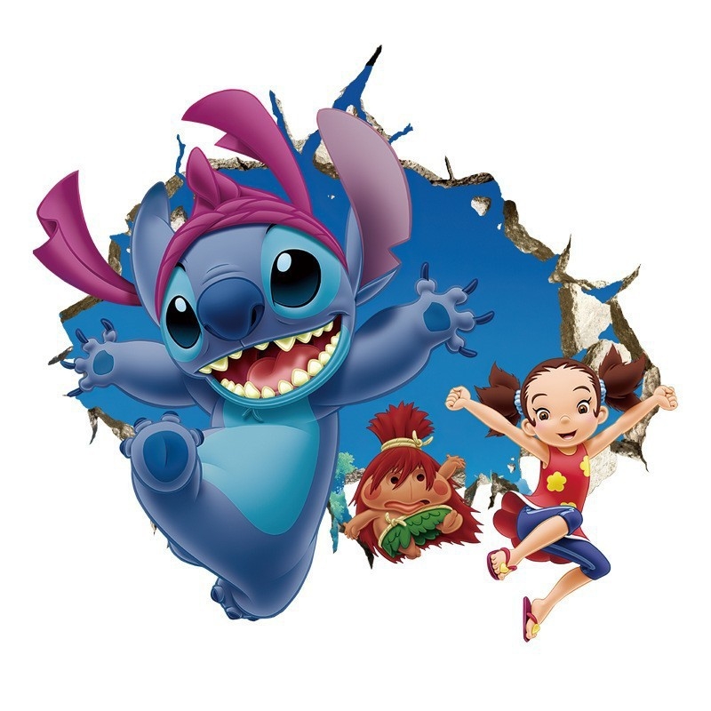 Stitch crtani PVC zidna naljepnica za dječju sobu, samoljepljiva dekorativna naljepnica, poster T197
