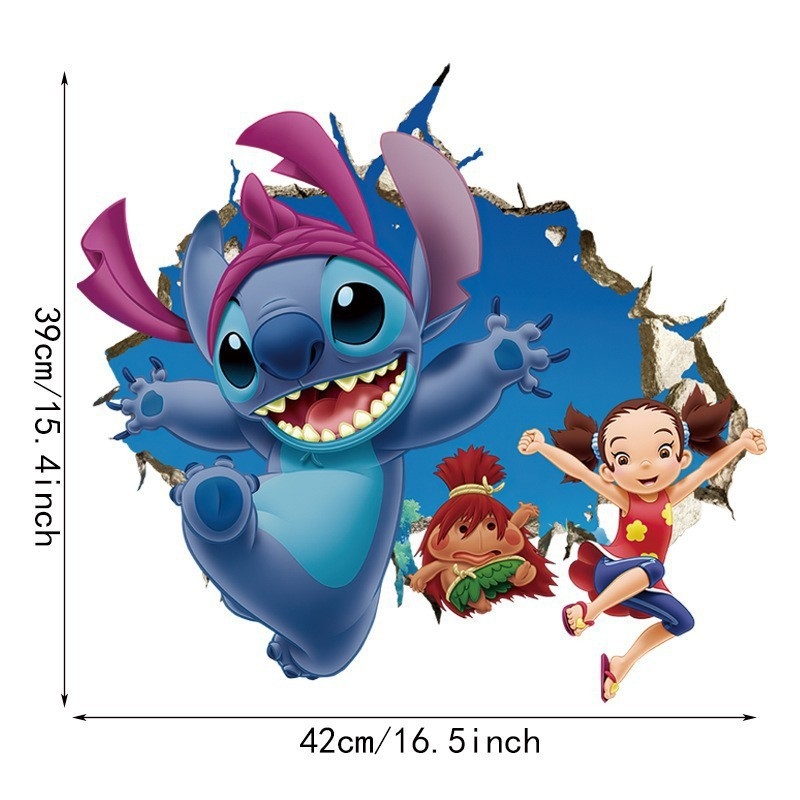 Stitch crtani PVC zidna naljepnica za dječju sobu, samoljepljiva dekorativna naljepnica, poster T197