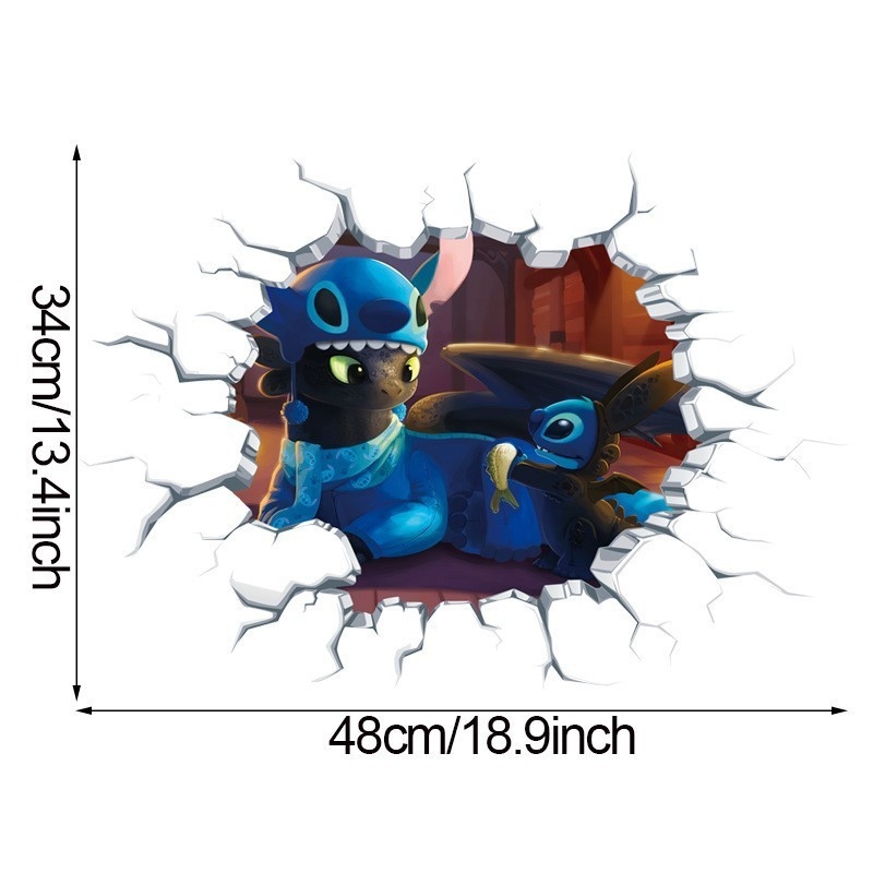Stitch crtani PVC zidna naljepnica za dječju sobu, samoljepljiva dekorativna naljepnica, poster T197