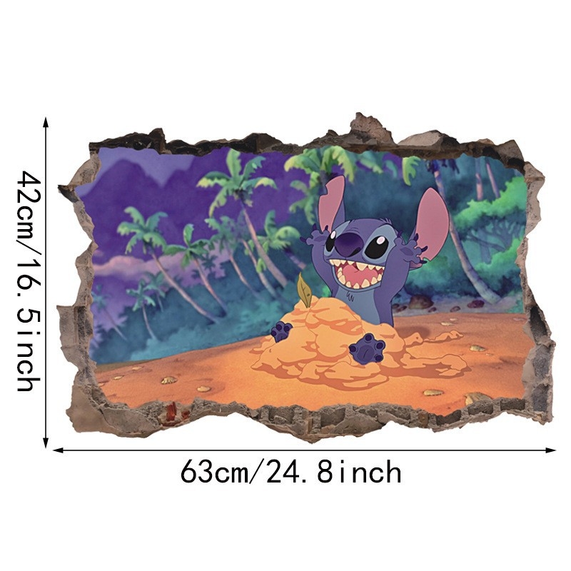 Stitch crtani PVC zidna naljepnica za dječju sobu, samoljepljiva dekorativna naljepnica, poster T197