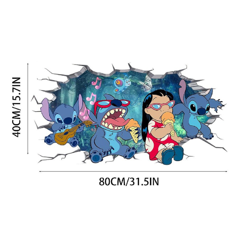 Stitch crtani PVC zidna naljepnica za dječju sobu, samoljepljiva dekorativna naljepnica, poster T197