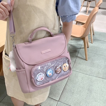 Geantă de școală inspirată japoneze pentru fete, drăguț și moale, stil desen animat, capacitate mare, pentru umăr sau crossbody