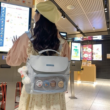 Geantă de școală inspirată japoneze pentru fete, drăguț și moale, stil desen animat, capacitate mare, pentru umăr sau crossbody