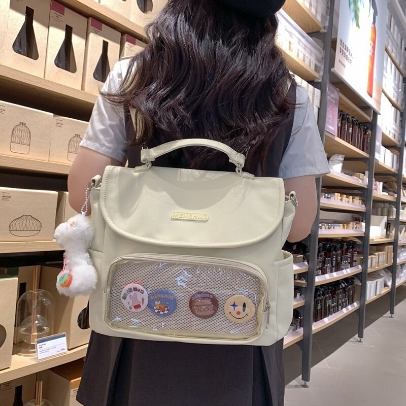 Geantă de școală inspirată japoneze pentru fete, drăguț și moale, stil desen animat, capacitate mare, pentru umăr sau crossbody