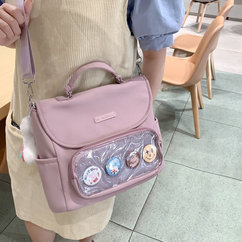 Geantă de școală inspirată japoneze pentru fete, drăguț și moale, stil desen animat, capacitate mare, pentru umăr sau crossbody