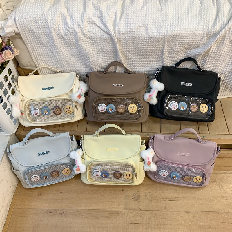 Geantă de școală inspirată japoneze pentru fete, drăguț și moale, stil desen animat, capacitate mare, pentru umăr sau crossbody