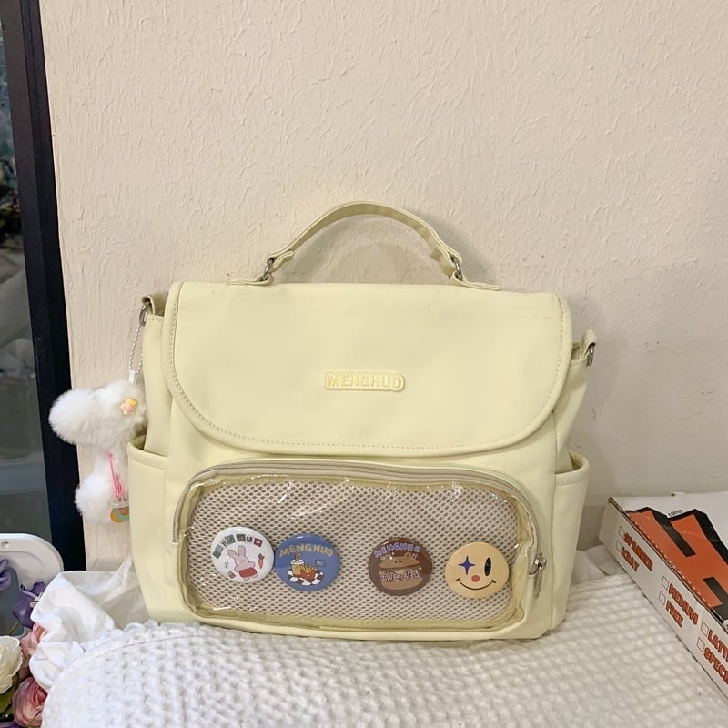Geantă de școală inspirată japoneze pentru fete, drăguț și moale, stil desen animat, capacitate mare, pentru umăr sau crossbody