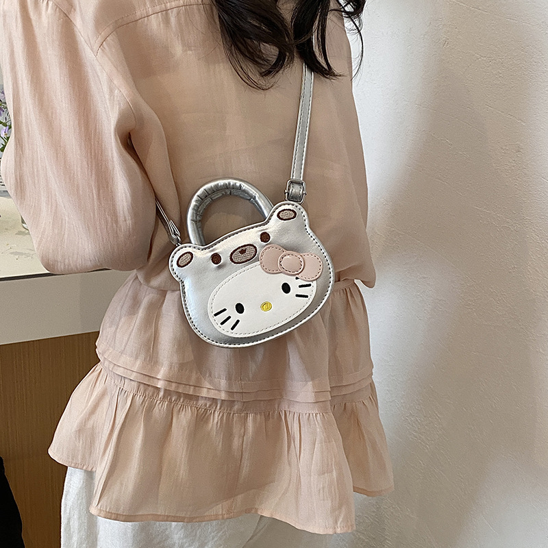 Koreai stílusú gyerek táska édes rajzfilm mintával, váll- és crossbody pánttal lányoknak