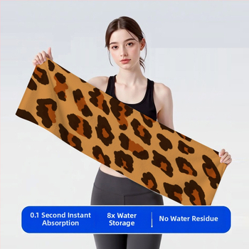 Športový uterák z mikrovlákna s leopardím vzorom, rýchloschnúci, odvádzajúci pot, na beh a tréning, unisex