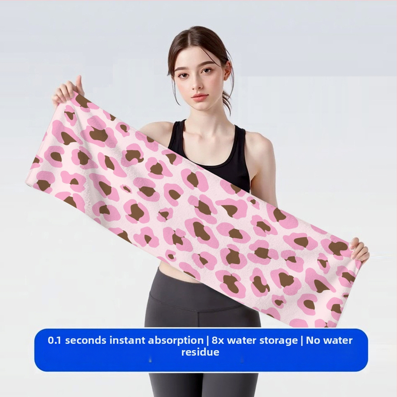 Športový uterák z mikrovlákna s leopardím vzorom, rýchloschnúci, odvádzajúci pot, na beh a tréning, unisex